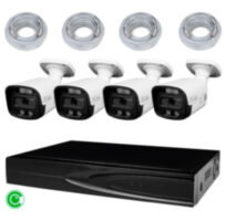 Комплект видеонаблюдения IP 8Мп KIT-C804IP-ST 4 камеры для улицы, умная аналитика, детекция человека, детекция автомобиля, область вторжения