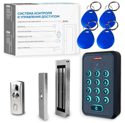 Комплект СКУД KIT-K310EMF-180 эл. магнитный замок 180кг, RFID, WIFI, защита IP66 Комплект на базе панели доступа PS-K310EMF и электромагнитного замка ML180 — готовое решение для организации контролируемого прохода через калитку, входную или офисную дверь.