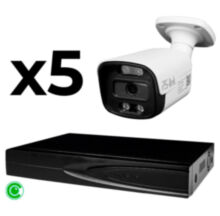 Комплект видеонаблюдения IP 8Мп  KIT-C805IP-ST 5 камер для улицы, умная аналитика, детекция человека, детекция автомобиля, область вторжения