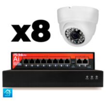 Комплект видеонаблюдения IP 8Мп  KIT-A808IP-PL 8 камер для помещения, программный датчик движения, удаленный доступ, ночное видение