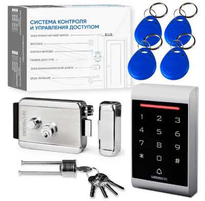 Комплект СКУД Undino KIT-ACP101EM-CH эл. механический замок, RFID Готовый комплект СКУД Undino KIT-ACP101EM-CH — это стильное и надёжное решение для организации контроля доступа с использованием электромеханического замка с никелевым покрытием.