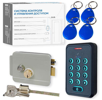 Комплект СКУД KIT-K310EMF-G эл. механический замок, RFID, WIFI, для улицы, защита IP66 Комплект KIT-K310EMF-G на базе панели доступа PS-K310EMF и электромеханического замка — готовое решение для организации контролируемого прохода через входную или офисную дверь.