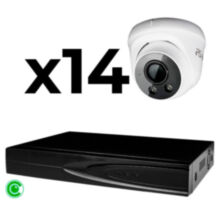 Комплект видеонаблюдения IP 5Мп  KIT-A514IP-ST 14 камер для помещения, аналитика, детекция человека, область вторжения