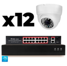 Комплект видеонаблюдения IP 8Мп  KIT-A812IP-PL 12 камер для помещения, программный датчик движения, удаленный доступ, ночное видение