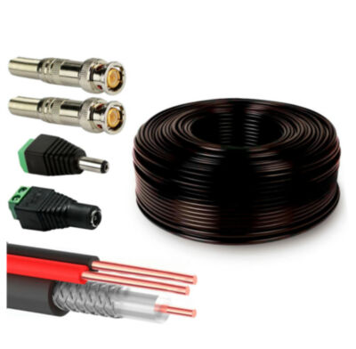 Кабель КВК с коннекторами RG-59 + 2 x 0,5 кв.мм бухта 70 метров Ps-Link CBK70 