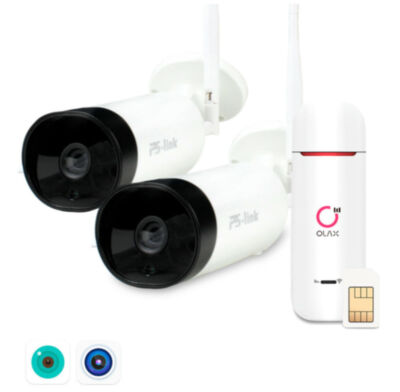 Комплект видеонаблюдения 4G Ps-Link KIT-XMJ302-4G / 3Мп / 2 камеры 