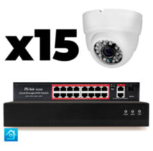 Комплект видеонаблюдения IP 8Мп  KIT-A815IP-PL 15 камер для помещения, программный датчик движения, удаленный доступ, ночное видение