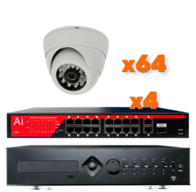 Комплект видеонаблюдения IP Ps-Link KIT-A264IP-POE / 2Мп / 64 камеры / питание POE 