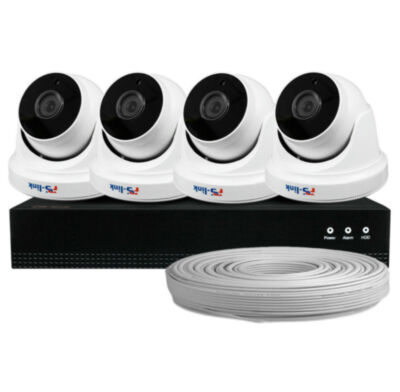 Комплект видеонаблюдения IP Ps-Link KIT-A804IP-POE / 8Мп / 4 камеры / питание POE 